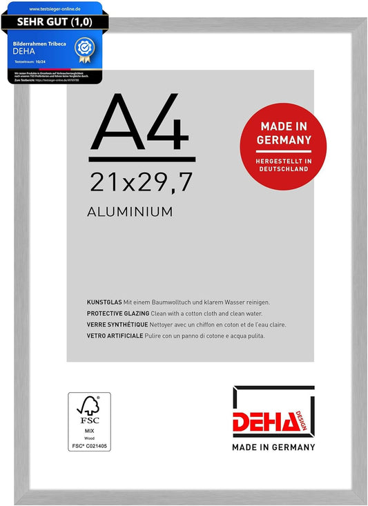 Design-Aluminium-Bilderrahmen – in Schwarz, Silber oder Grau Matt | Formate A1–A4